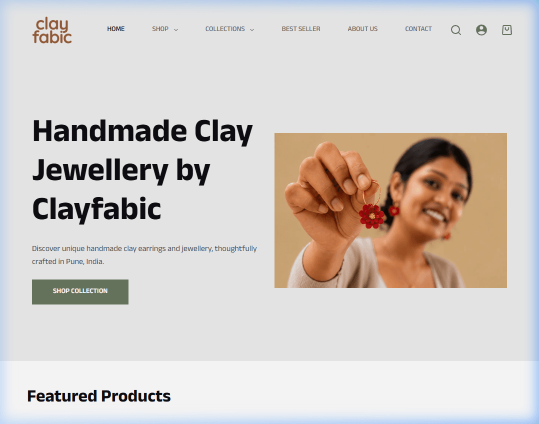 Clayfabic Website Preview